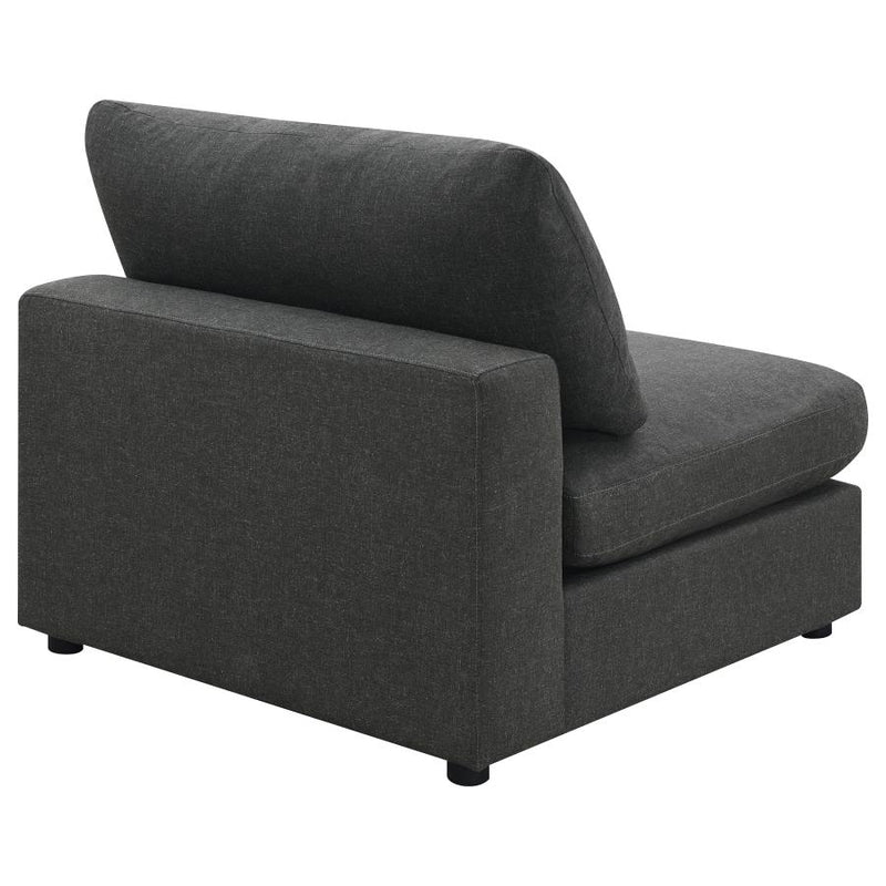 Serene Upholstered Armless Chair Charcoal-zoom-