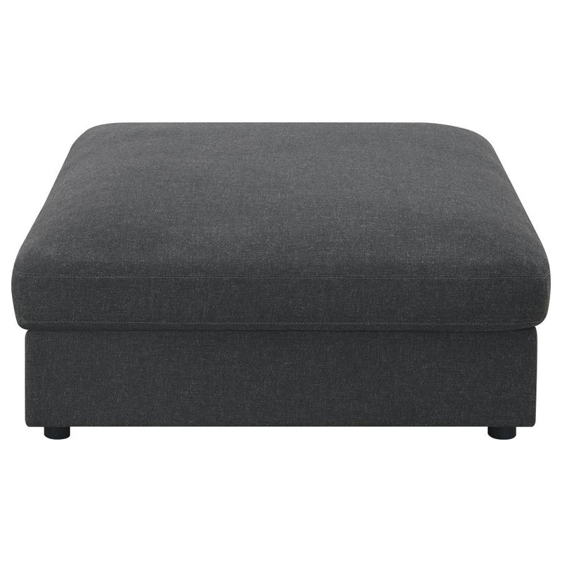 Serene Square Upholstered Ottoman Charcoal-zoom-