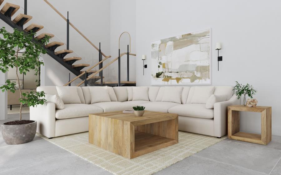Hobson 5-piece Upholstered Modular Sectional Sofa Ivory-1