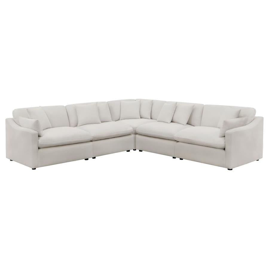 Hobson 5-piece Upholstered Modular Sectional Sofa Ivory-zoom-2