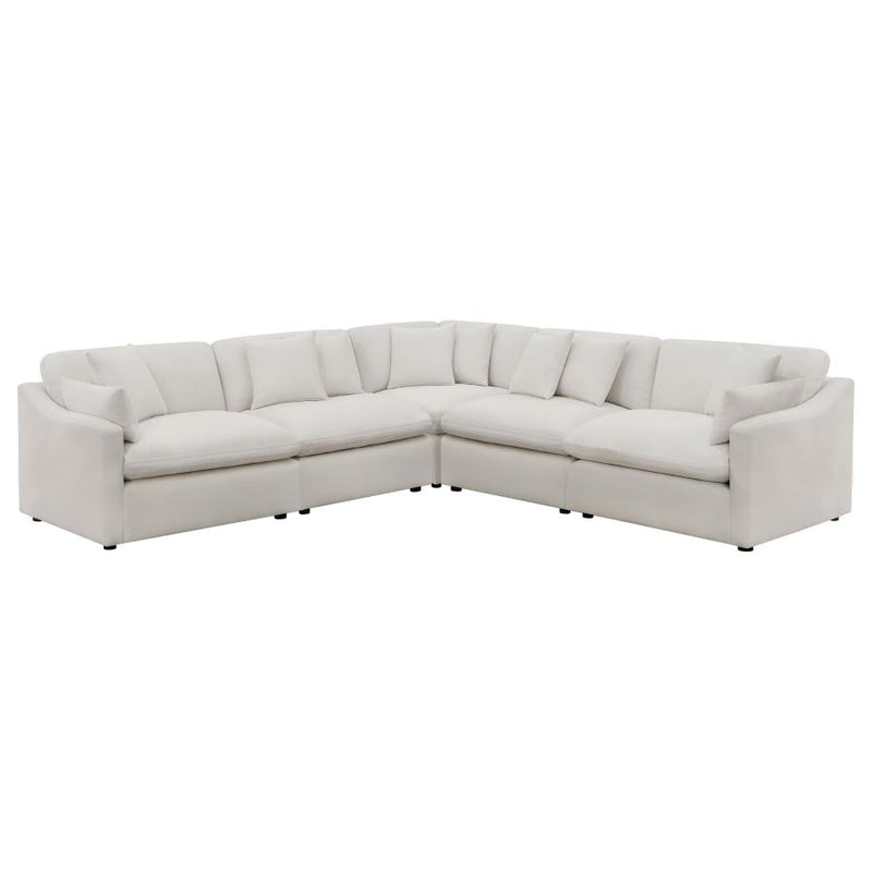 Hobson 5-piece Upholstered Modular Sectional Sofa Ivory-zoom-