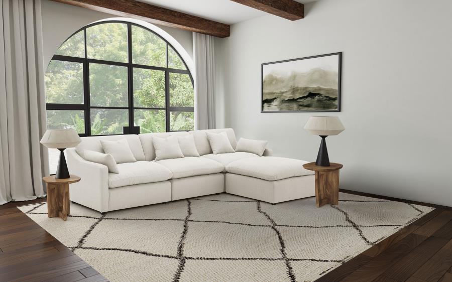 Hobson 4-piece Upholstered Modular Sectional Sofa Ivory-1