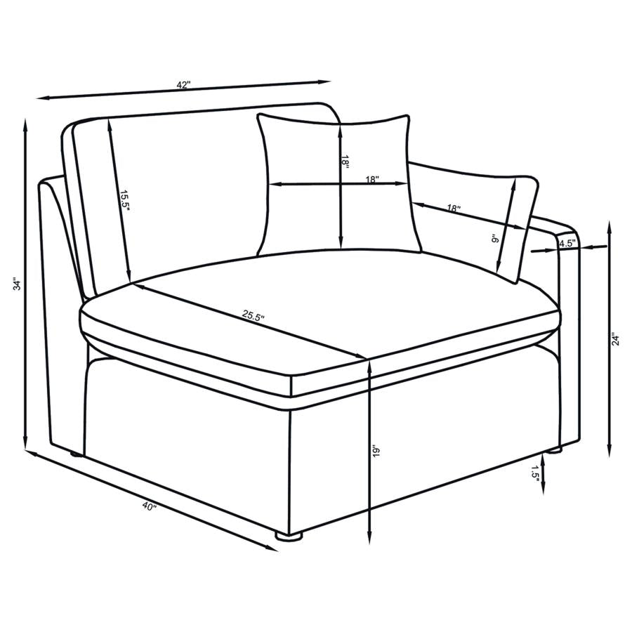 Hobson 4-piece Upholstered Modular Sectional Sofa Ivory-zoom-10