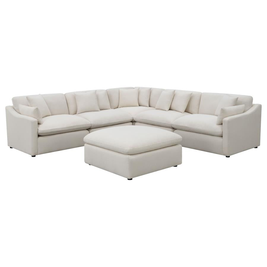 Hobson 6-piece Upholstered Modular Sectional Sofa Ivory-2