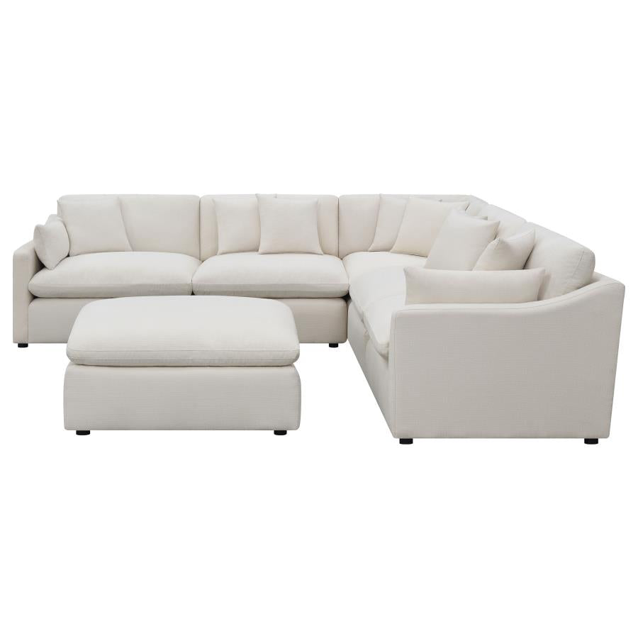 Hobson 6-piece Upholstered Modular Sectional Sofa Ivory-3