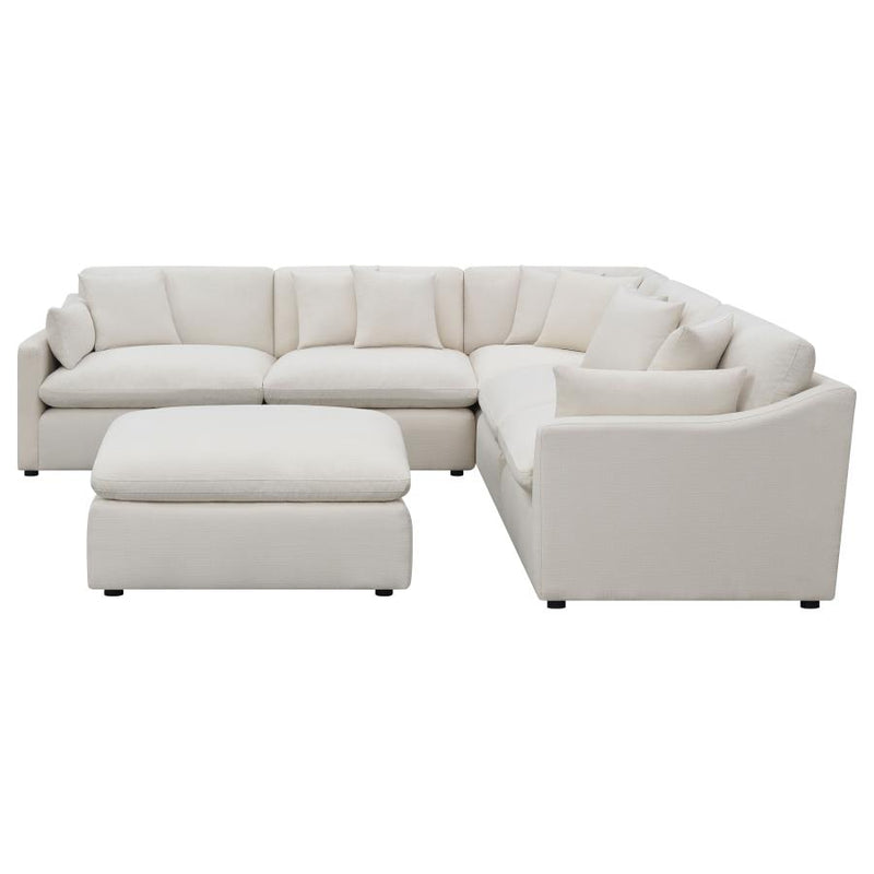 Hobson 6-piece Upholstered Modular Sectional Sofa Ivory-zoom-