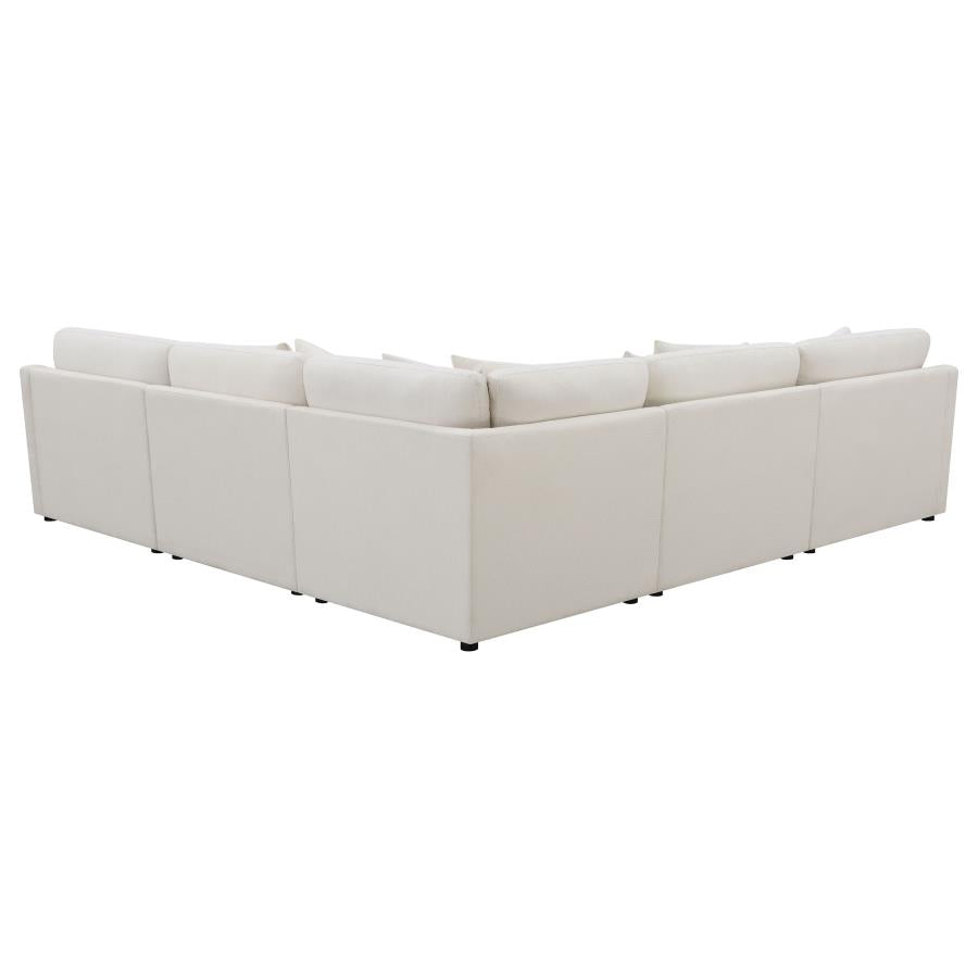 Hobson 6-piece Upholstered Modular Sectional Sofa Ivory-4