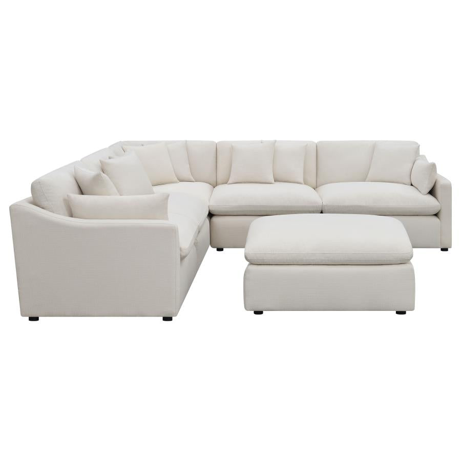 Hobson 6-piece Upholstered Modular Sectional Sofa Ivory-5