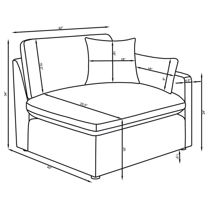 Hobson 6-piece Upholstered Modular Sectional Sofa Ivory-zoom-