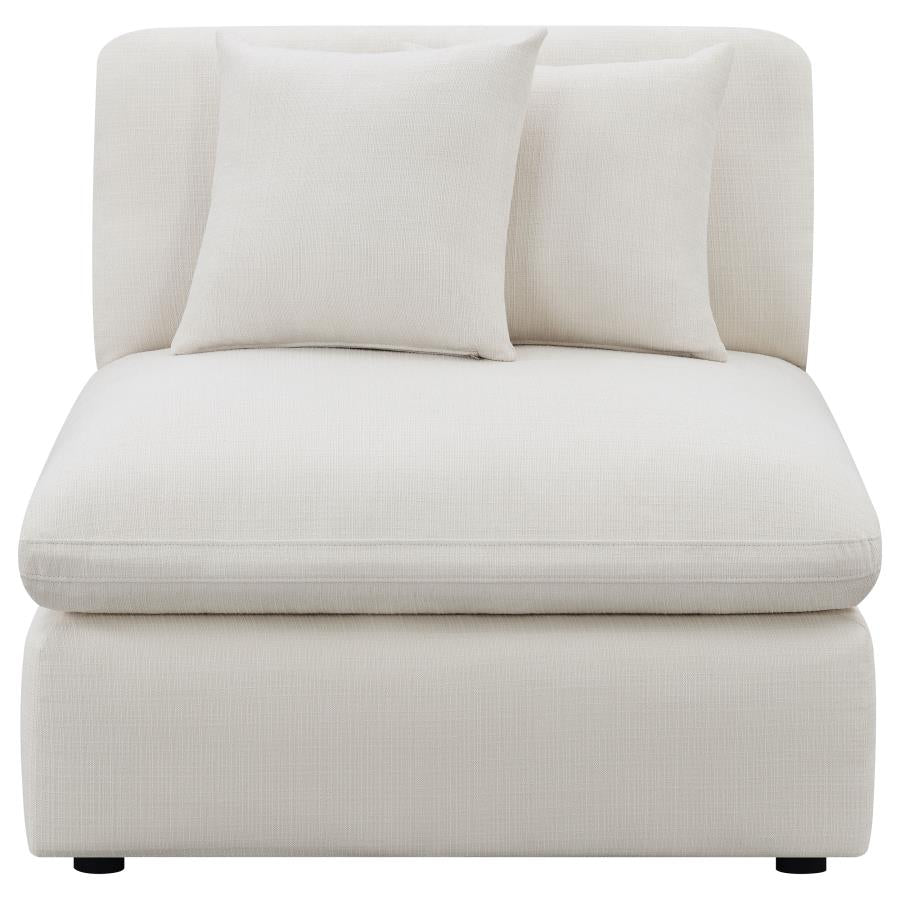 Hobson Upholstered Armless Chair Ivory-3