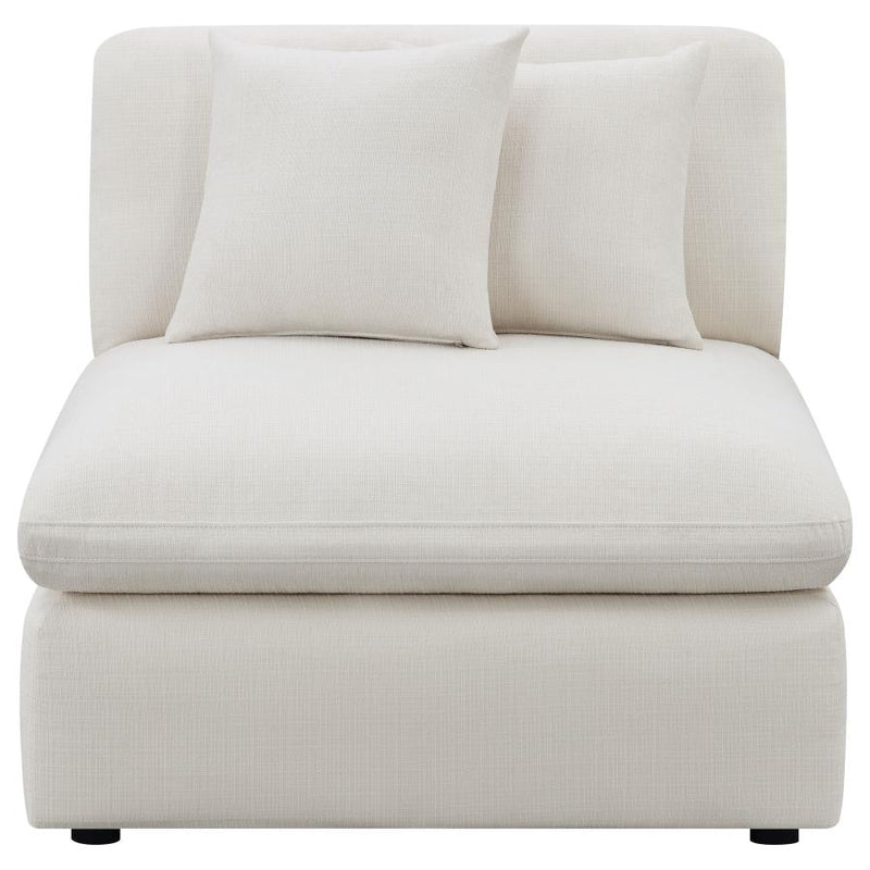 Hobson Upholstered Armless Chair Ivory-zoom-