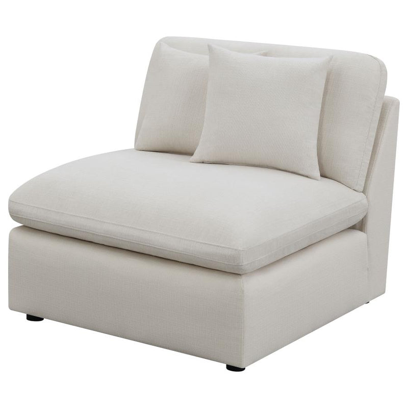 Hobson Upholstered Armless Chair Ivory-zoom-