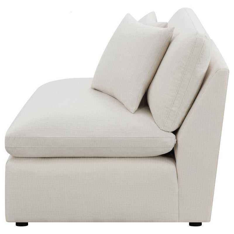 Hobson Upholstered Armless Chair Ivory-zoom-