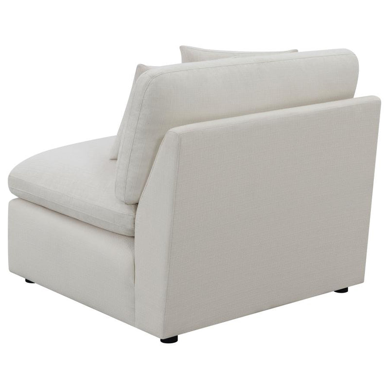 Hobson Upholstered Armless Chair Ivory-zoom-