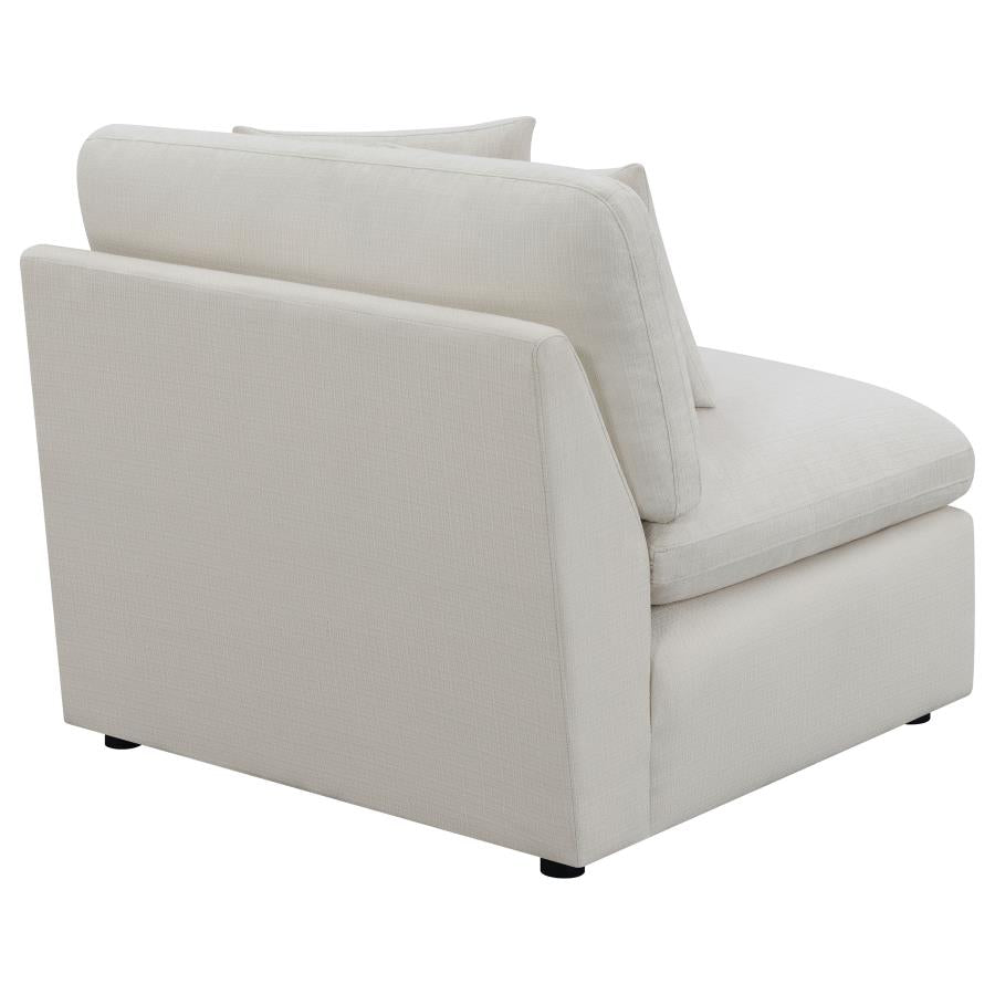 Hobson Upholstered Armless Chair Ivory-7