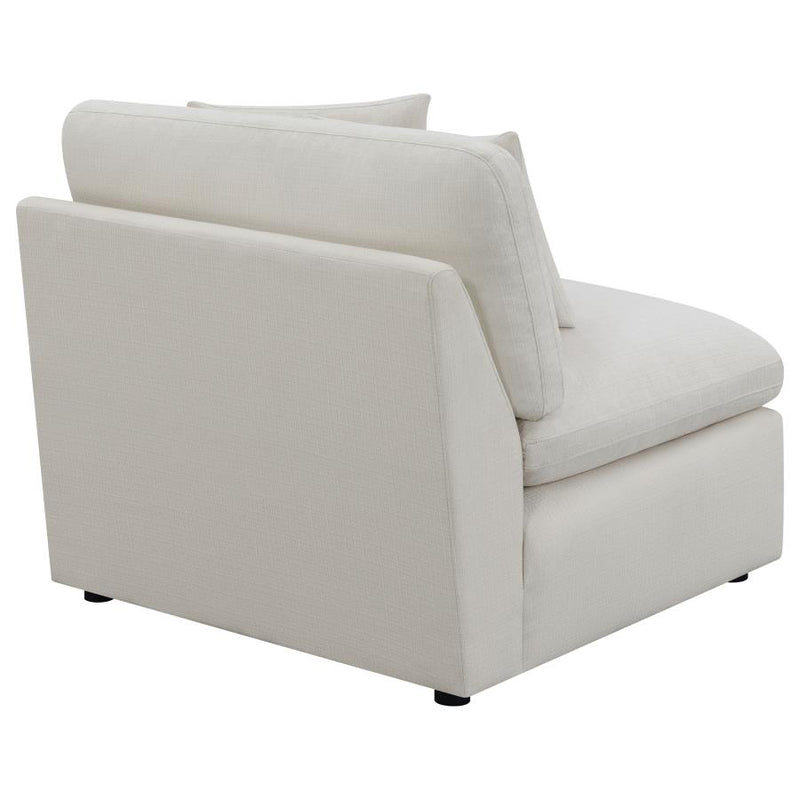 Hobson Upholstered Armless Chair Ivory-zoom-