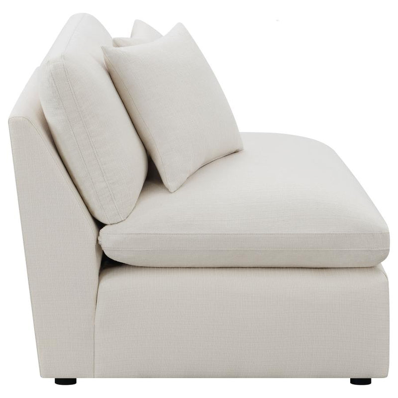 Hobson Upholstered Armless Chair Ivory-zoom-