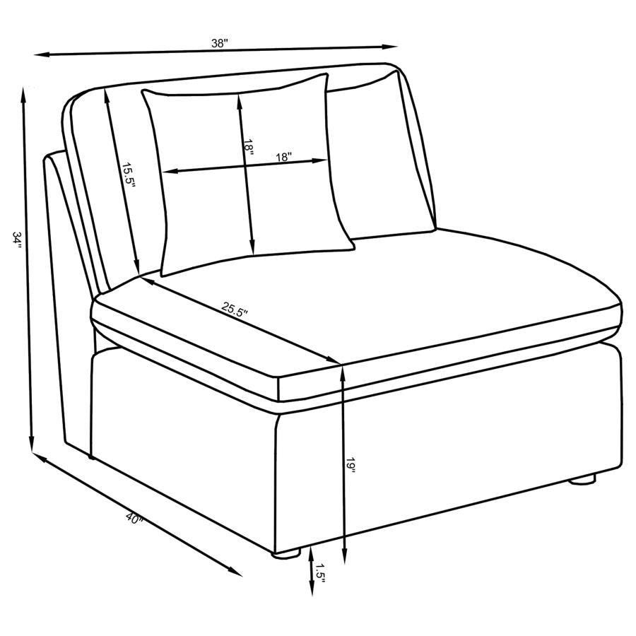 Hobson Upholstered Armless Chair Ivory-zoom-10