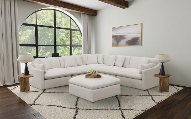 Hobson Upholstered Armless Chair Ivory-zoom-