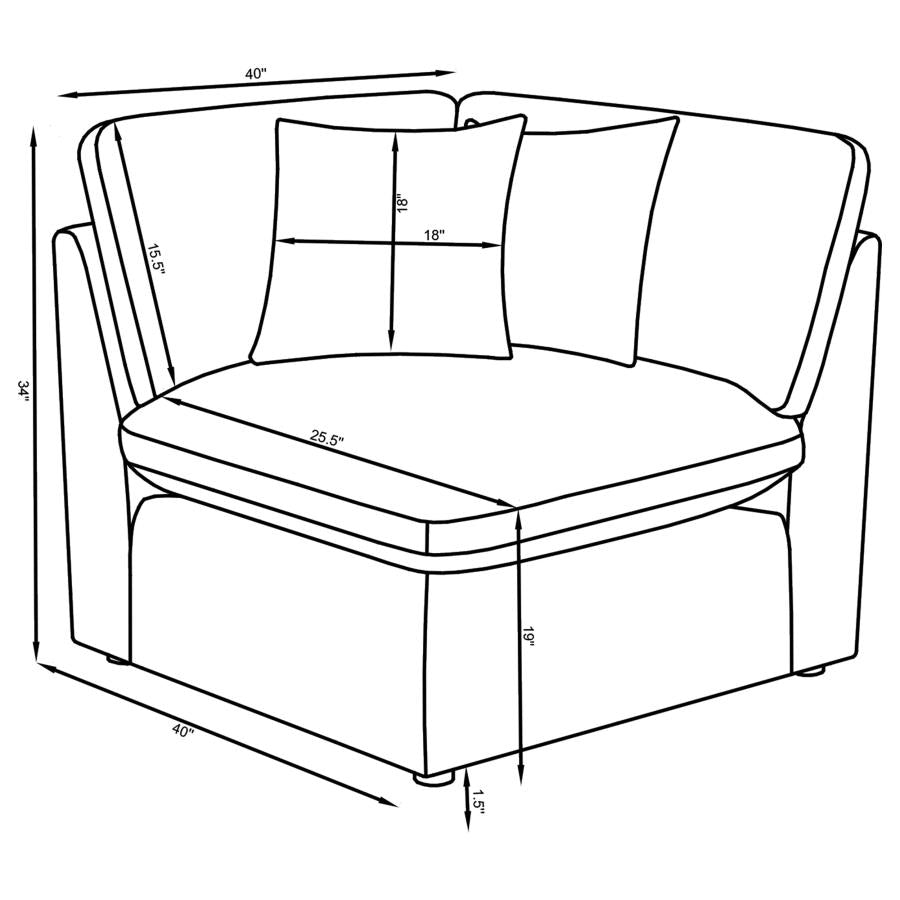 Hobson Upholstered Corner Ivory-9