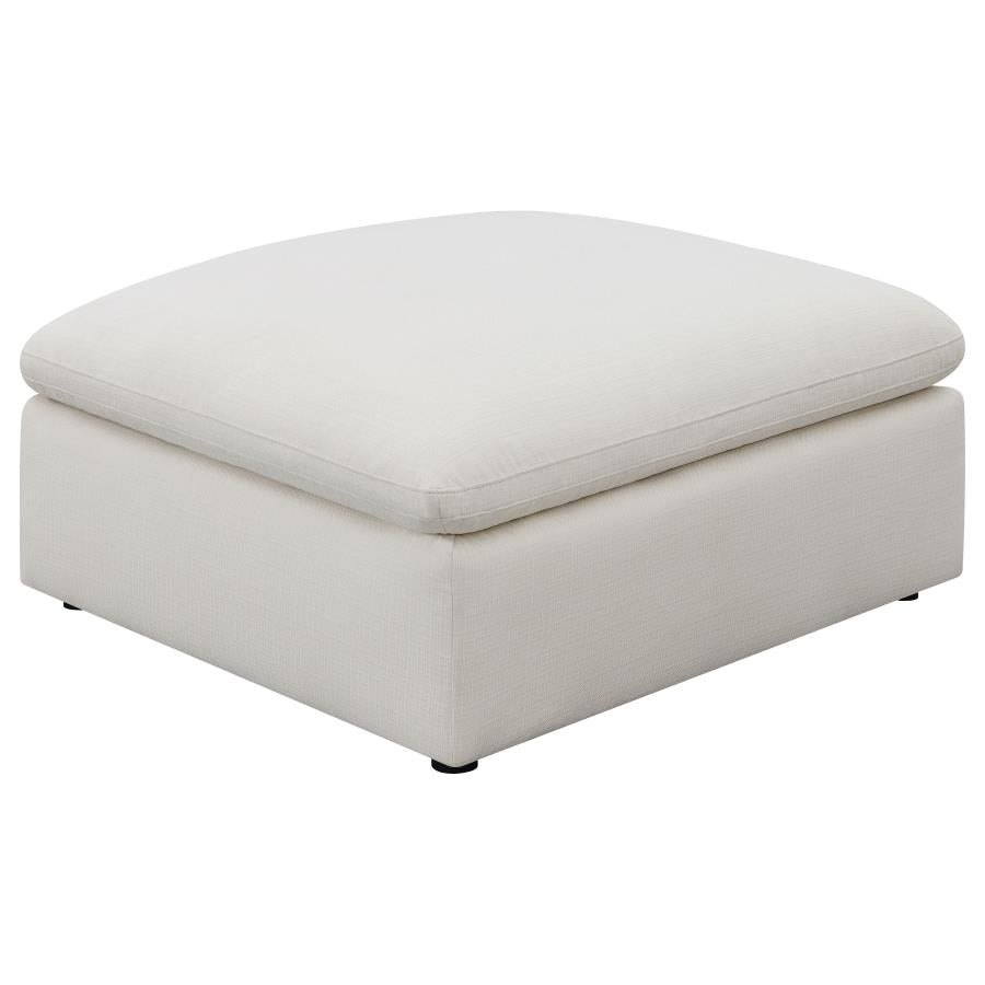 Hobson Square Upholstered Ottoman Ivory-1