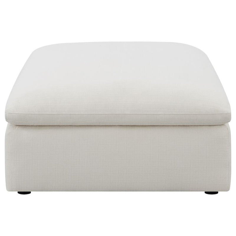 Hobson Square Upholstered Ottoman Ivory-zoom-