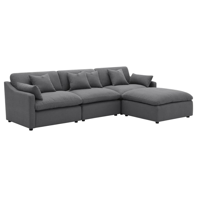 Hobson 4-piece Upholstered Modular Sectional Sofa Charcoal-zoom-