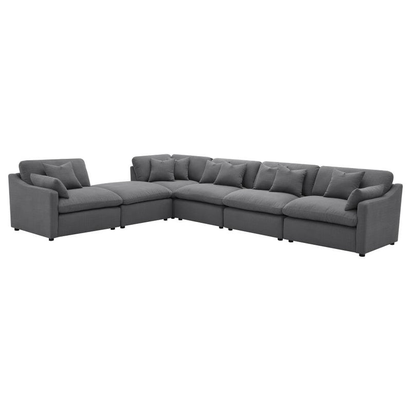Hobson 6-piece Upholstered Modular Sectional Sofa Charcoal-zoom-