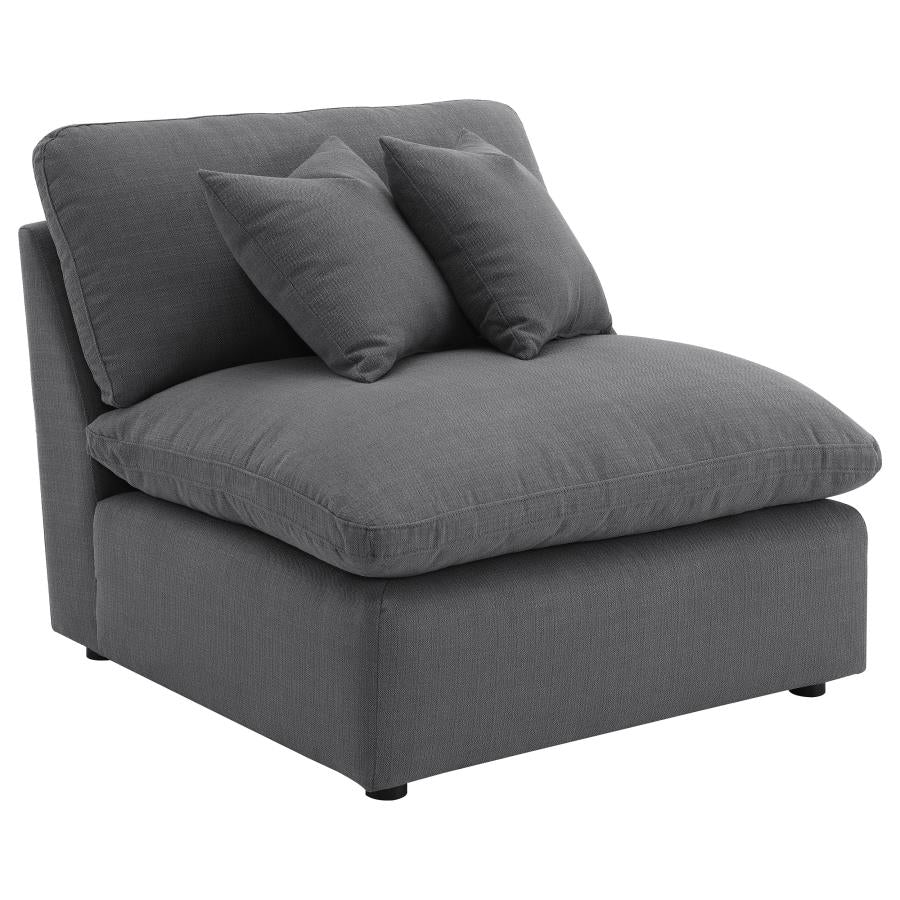 Hobson Upholstered Armless Chair Charcoal-1