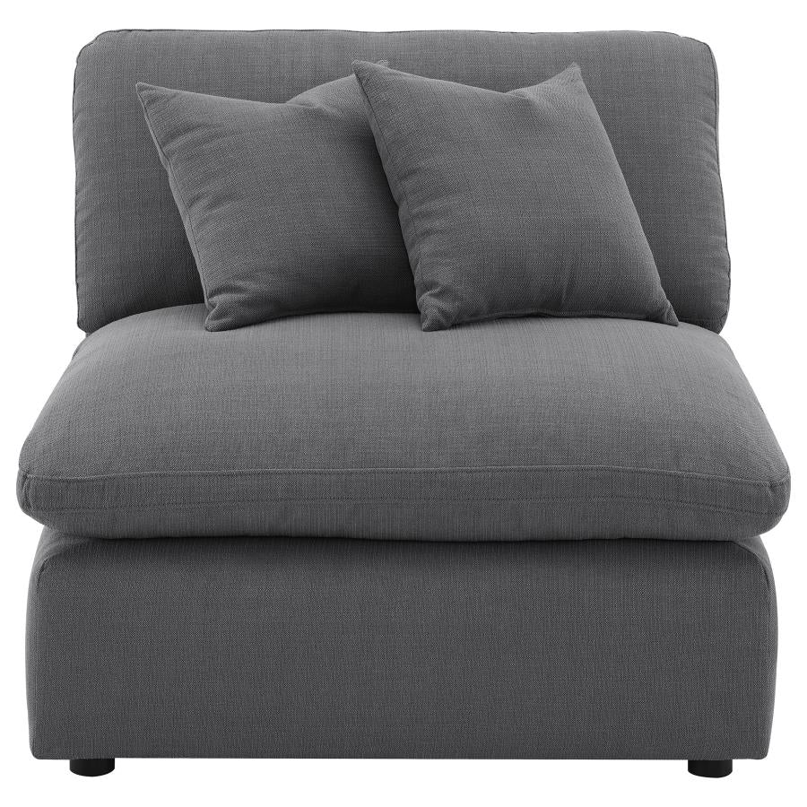 Hobson Upholstered Armless Chair Charcoal-zoom-3