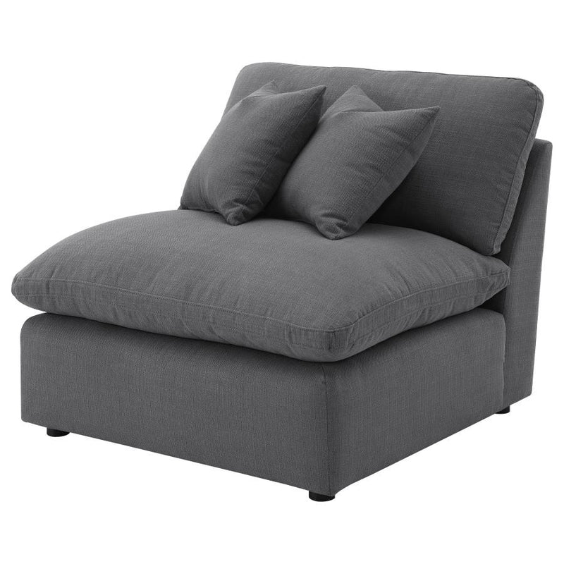 Hobson Upholstered Armless Chair Charcoal-zoom-