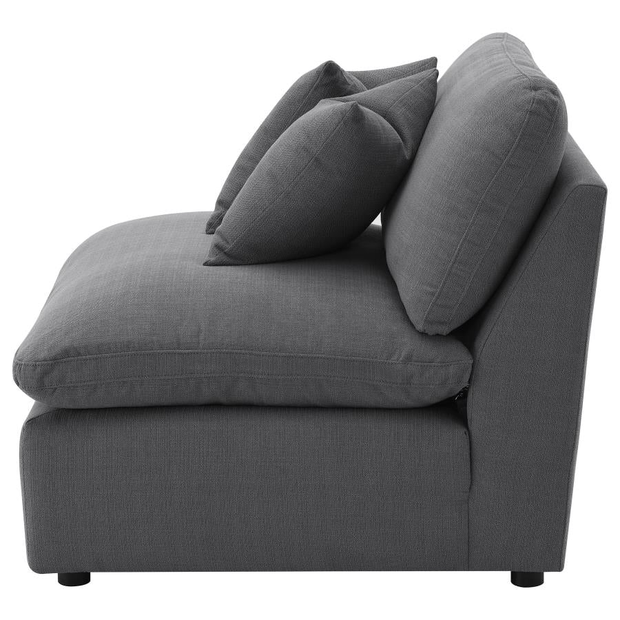 Hobson Upholstered Armless Chair Charcoal-zoom-5