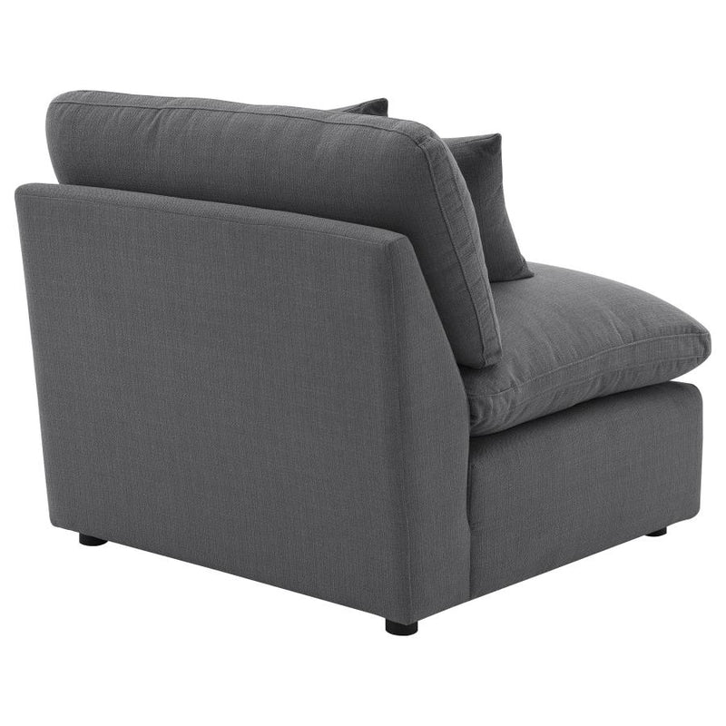 Hobson Upholstered Armless Chair Charcoal-zoom-