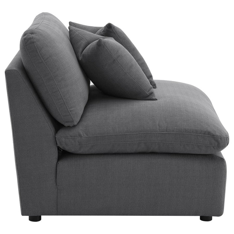 Hobson Upholstered Armless Chair Charcoal-zoom-