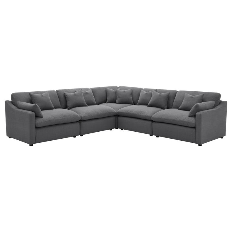 Hobson Upholstered Armless Chair Charcoal-zoom-