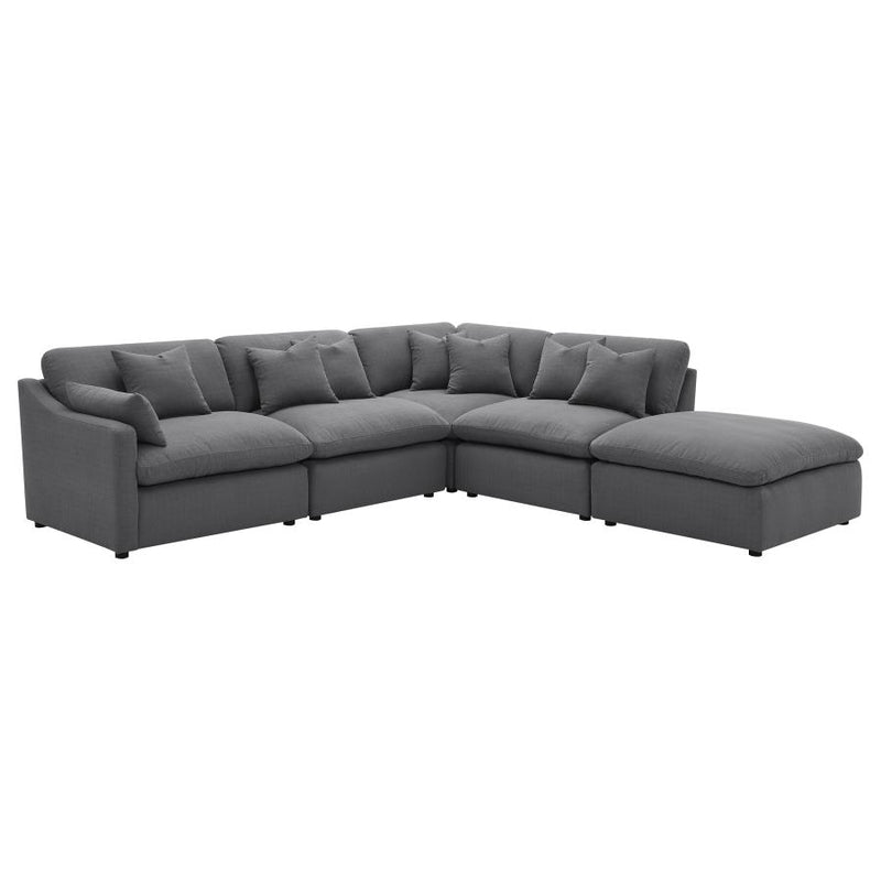 Hobson Upholstered Armless Chair Charcoal-zoom-