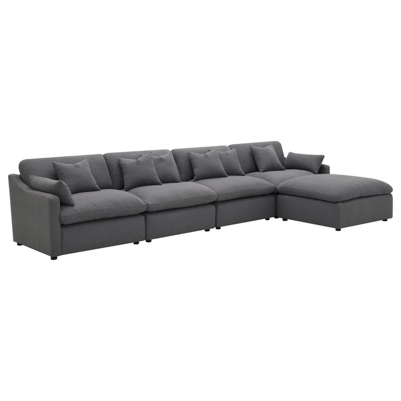 Hobson Upholstered Armless Chair Charcoal-zoom-