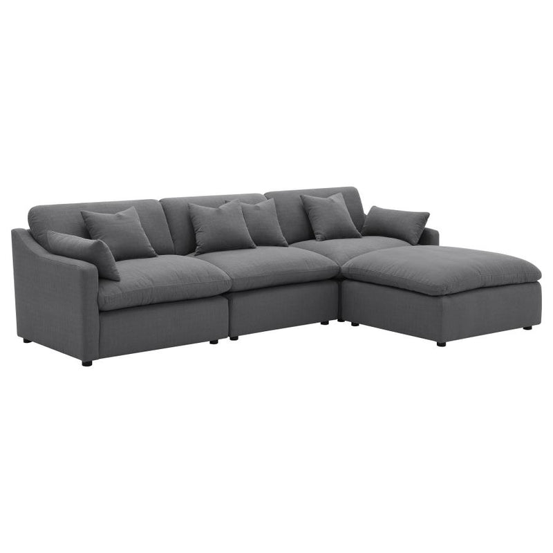 Hobson Upholstered Armless Chair Charcoal-zoom-