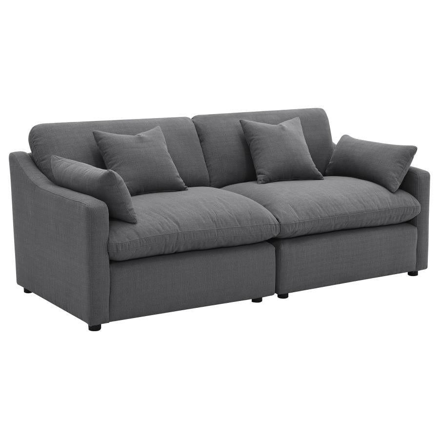 Hobson Upholstered Armless Chair Charcoal-15