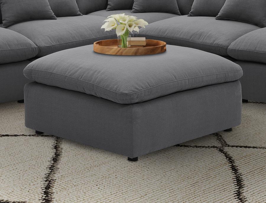 Hobson Square Upholstered Ottoman Charcoal-2