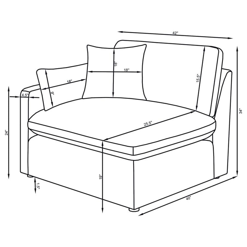 Hobson Upholstered LAF Chair Charcoal-zoom-