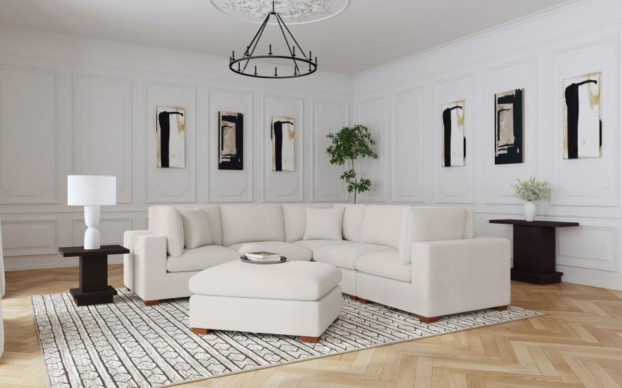 Lakeview 6-piece Upholstered Modular Sectional Sofa Ivory-1