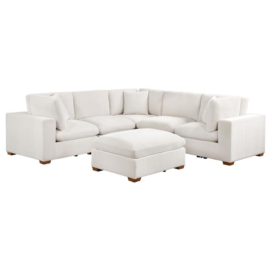 Lakeview 6-piece Upholstered Modular Sectional Sofa Ivory-2