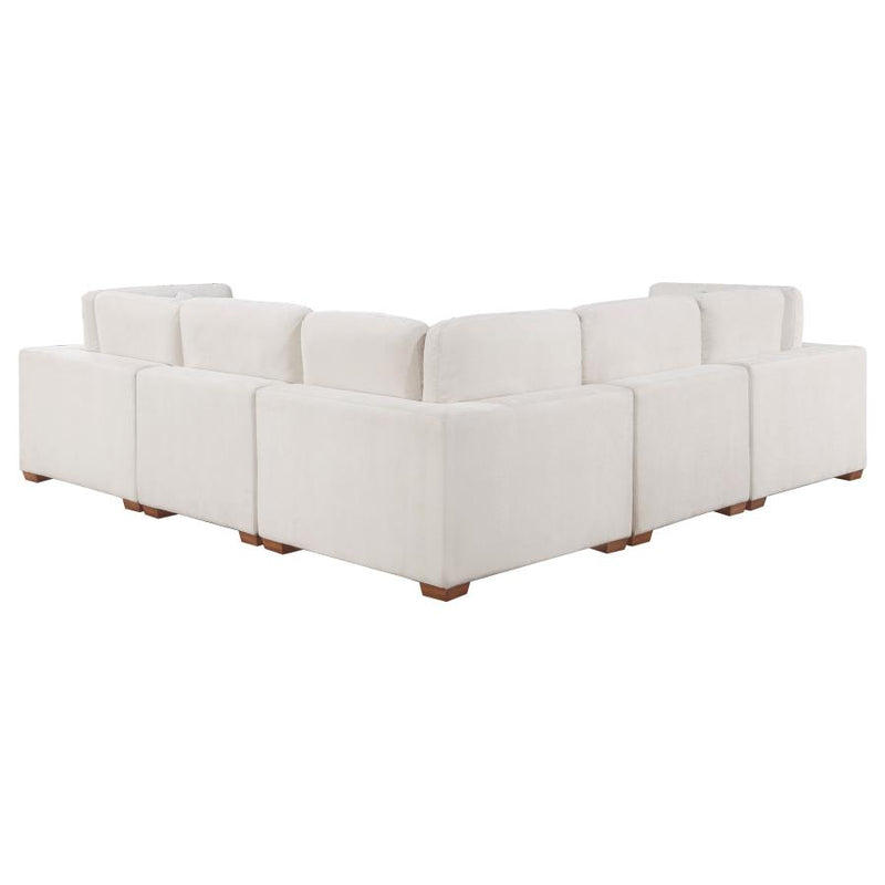 Lakeview 6-piece Upholstered Modular Sectional Sofa Ivory-zoom-