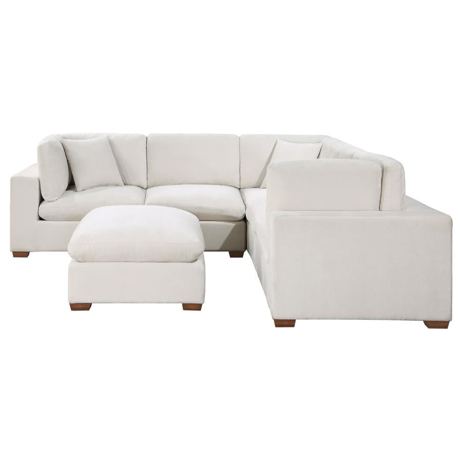 Lakeview 6-piece Upholstered Modular Sectional Sofa Ivory-5