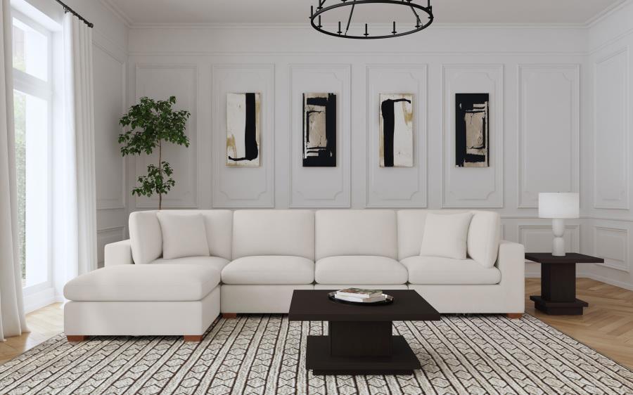 Lakeview 5-piece Upholstered Modular Sectional Sofa Ivory-1