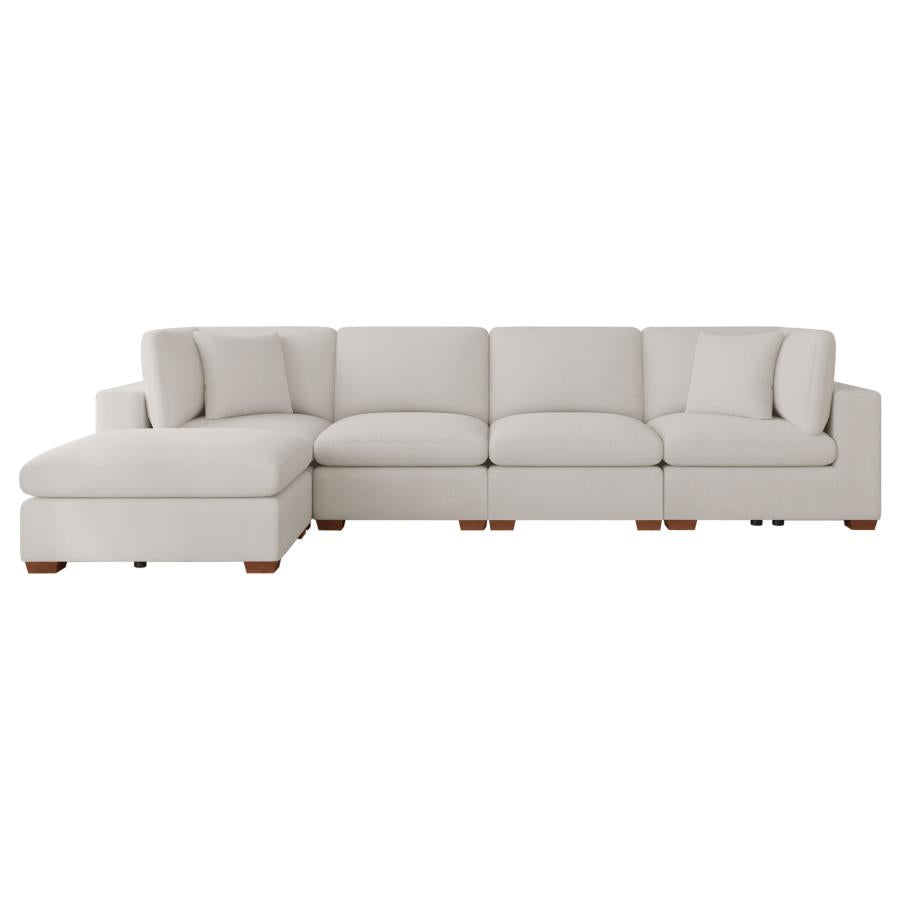Lakeview 5-piece Upholstered Modular Sectional Sofa Ivory-2