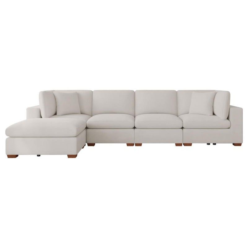 Lakeview 5-piece Upholstered Modular Sectional Sofa Ivory-zoom-
