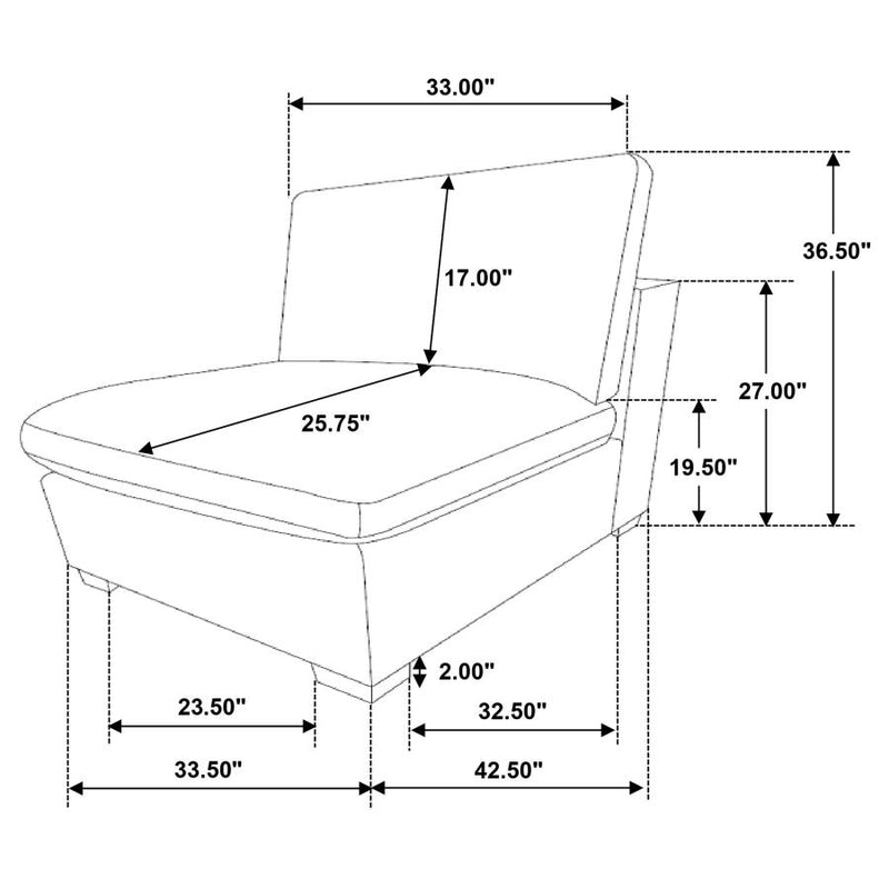 Lakeview 5-piece Upholstered Modular Sectional Sofa Ivory-zoom-