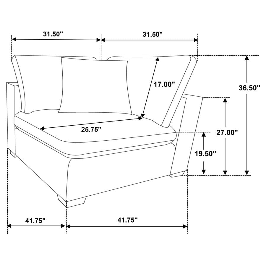 Lakeview 5-piece Upholstered Modular Sectional Sofa Ivory-17